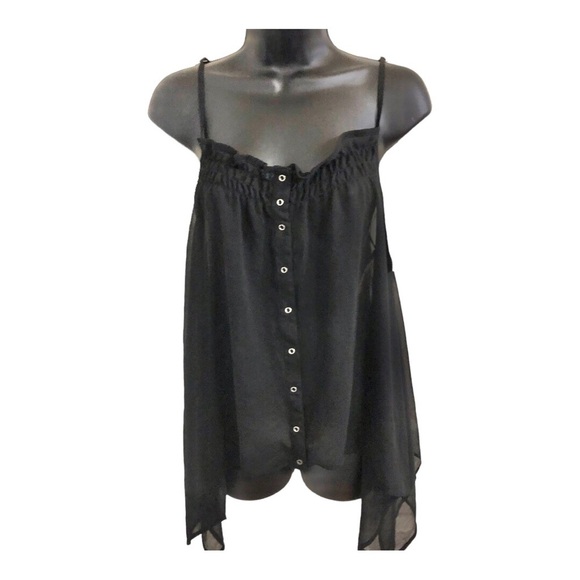Steve Madden sheer asymmetrical hem‎ spaghetti strap flowy top size small new - Picture 13 of 13